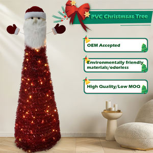 Árbol de Navidad de PVC Rojo de 6 Pies con Diseño Innovador, Decoración Navideña Artificial de Alta Calidad y Ecológica para Interiores, Fácil de Montar - Product Image 5