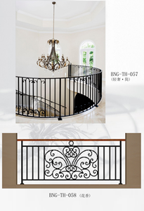 Maßgefertigtes Wohnbereich-Geländer aus Verzinktem Schmiedeeisen Schwarzes Balkongeländer Einfache Installation Bodenmontiertes Schmiedeeisen-Geländer - Product Image 3