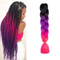 Vente en gros usine 1 paquet 24 pouces Rouge Jumbo Double trame à basse température Extensions de cheveux à tresser pour femmes Tresses torsadées