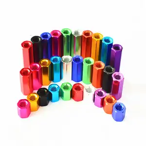 M2 Aluminum Anodizing Hex Nut Hexagon Long Rod Coupling Connector Stud Standoff