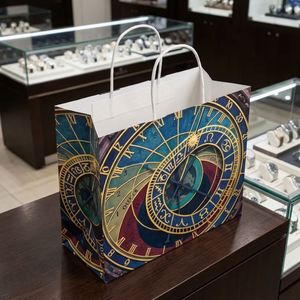 Bolsas de Papel Kraft de Lujo para Compras, con Asas, Reciclables, Ecológicas, para Ropa y Zapatos, con Logotipo Personalizado - Product Image 1