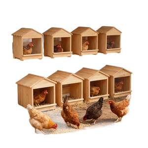 Gallinero de madera 38x32x29cm, casa de alimentación para aves de corral, nido exterior para mascotas - Product Image 5