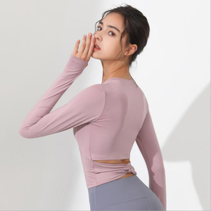 <span class=keywords><strong>Camiseta</strong></span> sin mangas con tirantes cruzados en la espalda <span class=keywords><strong>para</strong></span> mujer, Top Sexy de Fitness de manga <span class=keywords><strong>larga</strong></span> - Product Image 4