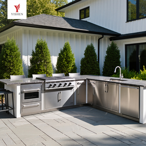 Nouvelle conception - Ensemble <span class=keywords><strong>de</strong></span> barbecue d'extérieur en acier inoxydable 304 avec évier, armoire <span class=keywords><strong>de</strong></span> cuisine extérieure, cuisine complète pour <span class=keywords><strong>jardin</strong></span> - Product Image 3