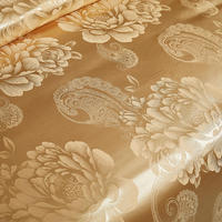 Ensemble de literie en jacquard de luxe 3 pièces couleur or, draps en jacquard satiné, ensembles de literie en jacquard