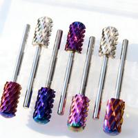 Outils de nail art de haute qualité, embouts de ponceuse à ongles en carbure de tungstène violet à surface lisse 3XC 4XC 5XC, embouts de ponceuse à ongles de grande taille