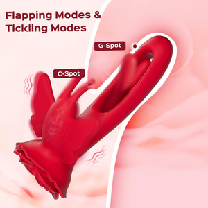 Chiyuan 3-in-1 draagbare vlinder G-spot <span class=keywords><strong>dildo</strong></span> <span class=keywords><strong>vibrator</strong></span> met anale plug, stil roze design voor vrouwen - Product Image 2