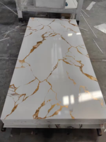 Ventes Flash : Panneaux Muraux en PVC Effet Marbre Doré UV 1220*2440mm, Étanche, avec Service de Découpe et Épaisseur Personnalisable