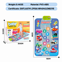 Tapis musical à motifs de véhicules de dessins animés pour enfants, tapis de danse avec clavier de piano pour tout-petits