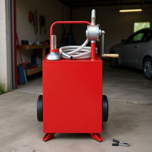 Pompe manuelle de transfert de carburant rouge, 20 gallons, réservoir portable d'essence et de diesel avec tuyau de 10 pieds pour voitures et tondeuses à gazon - Product Image 2