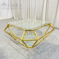 Table basse de luxe en diamant doré quincaillerie en acier inoxydable meubles de maison de qualité supérieure table d'hôtel