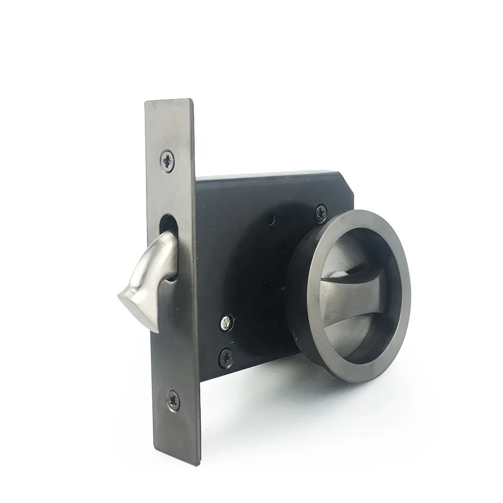 Heavy Duty Die Casting 304 Stainless Steel Round Cavity Privacy Wooden Pocket Sliding Doors Lock