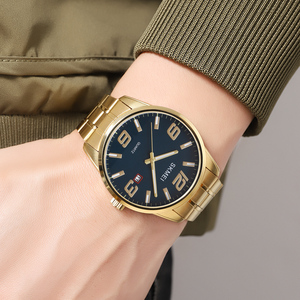 Montre chronographe carrée pour homme, montre-bracelet de luxe en acier inoxydable, cadran noir avec date, montre à quartz étanche 30M - Product Image 2