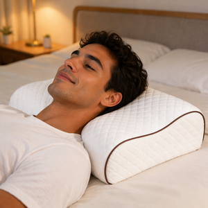 Almohada Ortopédica YUE RISE en Forma <span class=keywords><strong>de</strong></span> B, <span class=keywords><strong>de</strong></span> Espuma Viscoelástica Ecológica y Transpirable, <span class=keywords><strong>con</strong></span> Logotipo Personalizado, para Aliviar el <span class=keywords><strong>Dolor</strong></span> <span class=keywords><strong>de</strong></span> <span class=keywords><strong>Cuello</strong></span> y Espalda - Product Image 1