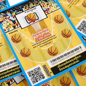 Carte à gratter de loterie personnalisée en papier, motif football et basketball, pour jeux de hasard, vente en gros d'usine - Product Image 3