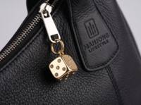 Porte-clés de luxe en acrylique 14 mm en forme de dés pour Mahjong américain, breloque de sac, pendentif Mah-Jongg plaqué or et argent, cadeau pour club