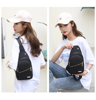 Fashion Data Port Chest Bag Pola Berlian Tas Selempang Tahan Air Kapasitas Besar untuk Wanita Tas Dada