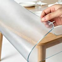 Nappe en PVC givré transparente antidérapante, protection de table en verre souple sans bulles, protège-table en plastique pour table en verre