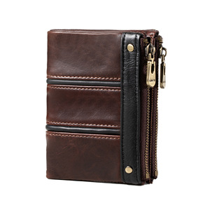 Factory <b>Mens</b> <b>Wallets</b> Coin Purse Man Money Bag With Zipper Rfid Card Holder Fashion <b>Small</b> Genuine Cow Leather <b>Wallet</b> for <b>Men</b> - Product Image 1