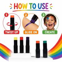 Lot de 5 crayons de peinture faciale en gros, personnalisables avec logo OEM, crayons rétractables à base d'eau pour l'art corporel, idéaux pour les fêtes d'enfants