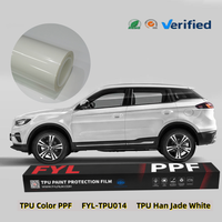 Film de protection de peinture (PPF) auto-cicatrisant en TPU blanc Han Jade pour voiture, film PPF couleur brillant hydrophobe Lubrizol