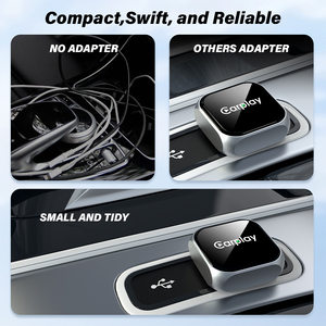 Kyere KY-4242 Không Dây Carplay Android Tự Động Adapter 2-Trong-1 Chuyển Đổi Có Dây Không Dây <span class=keywords><strong>USB</strong></span> Dongle Nhỏ Gọn Đa Phương Tiện Streaming Hộp 1 - Product Image 2