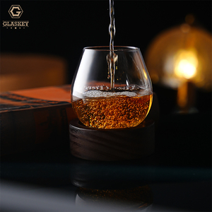 Vaso de whisky de baile de 350Ml, copa de vino de gravedad sin tallo, Base redonda, vaso de cristal para whisky y Base de madera - Product Image 6