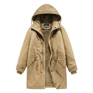 <span class=keywords><strong>Parka</strong></span> cortavientos larga <span class=keywords><strong>caqui</strong></span> Retro americana para <span class=keywords><strong>hombre</strong></span>, prendas de vestir de otoño e invierno con lona con capucha, diseño de longitud media - Product Image 3