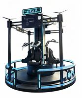 Machine de jeu VR colorée pour parc, simulateur de réalité virtuelle élévateur et rotatif, machine de jeu d'arcade VR, cinéma VR 9D pour quatre personnes