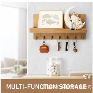 Nuevo perchero de pared de madera maciza decorativo para dormitorio, perchero de pared de madera para sala de estar, almacenamiento transfronterizo - Product Image 4
