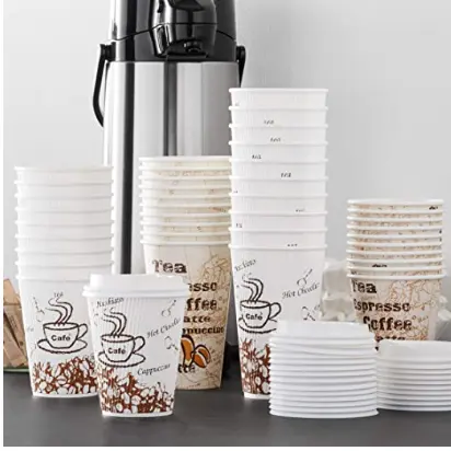 Diseño libre Desechable a prueba de cabeza Flexo Impresión taza de papel de café vasos de papel 26oz papel Kraft