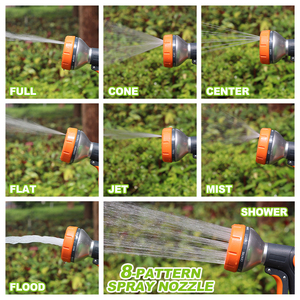 SUNSHINE Boquilla de Manguera de Jardín de Alta Presión Ajustable, Boquilla de Pulverización con Control de Volumen de Agua, Válvula de Gatillo Frontal, 8 Patrones - Product Image 2