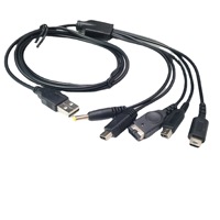 Câble de charge en PVC 5 en 1 pour SP/3DS/NDSLITE/WII U/PSP 1.2M câble USB accessoire de Console de jeu