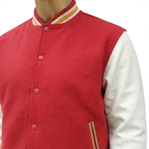 Chaqueta Clásica Roja de Invierno para Hombre, Estilo Universitario, Bordada, Resistente al Viento, de Poliéster/Algodón - Product Image 2
