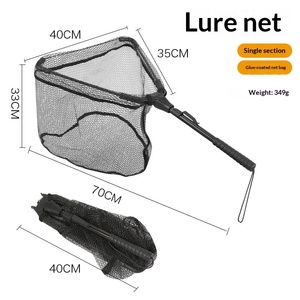 En gros Épuisette de pêche à la mouche triangulaire à section courte, pliable et rétractable, avec manche en alliage d'aluminium, maille 33x28cm, profondeur de la maille 33cm - Product Image 4