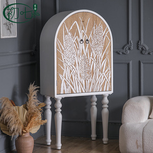 Vintage Style <b>Sideboard</b> Solid Wood Carved High Leg Decorative Cabinet Arched Design Living Room Display Cabinet A2878 - Product Image 1