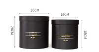 Boîte à fleurs rigide personnalisée en carton cylindrique, emballage de bouquet, boîte cadeau avec poignée, écologique, haut de gamme, pour fleurs fraîches, séchées ou préservées