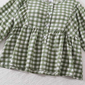 Set di Abbigliamento per <span class=keywords><strong>Bambina</strong></span> Autunno 2026, Moda Bambini, Camicia a Quadri Verde a Maniche Lunghe + Pantaloni, Set di 2 Pezzi alla Moda - Product Image 5
