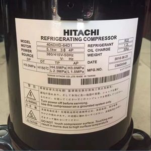Compresseur frigorifique Hitachi 404DHD-64D1 R22 5,1 kW 380 V 50 Hz pour climatisation, refroidissement et chauffage - Product Image 3