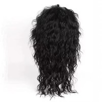 Perruque bouclée style MJ années 80 pour homme, noire, afro, mi-longue, pour cosplay, scène, performance, fête