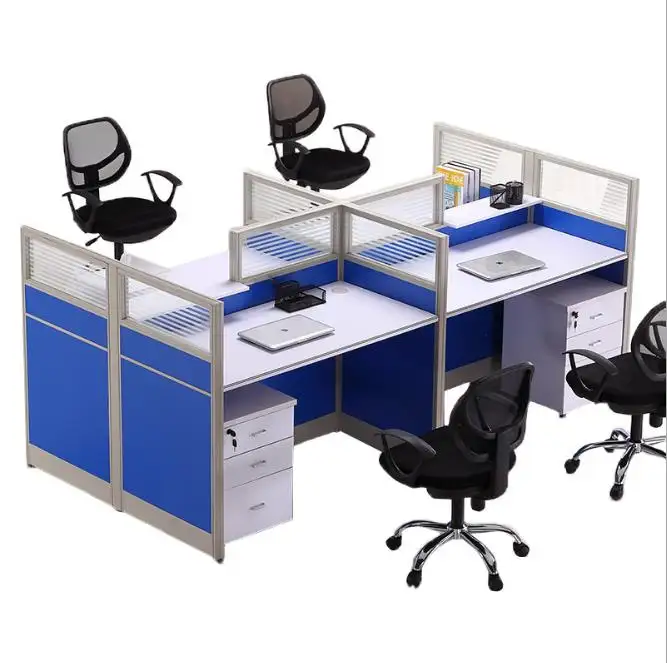 Perabot Meja Kantor Modern, Furnitur Meja Kantor Modern dengan Partisi