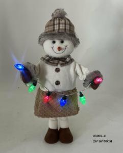 Standing Snowman with String <b>Lights</b> and <b>Music</b> (Unisex Style) Christmas Decoration Ages 3+ 3 AAA Batteries (Not Included) - Product Image 1