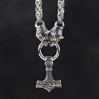Bijou viking nordique personnalisé pour hommes, collier en loup, pendentif nœud en acier inoxydable, vintage
