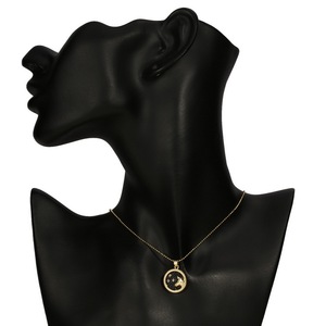 Regalo di compleanno ragazze pietra preziosa <span class=keywords><strong>naturale</strong></span> zircone tono oro 12 zodiaco astrologia segno zodiacale <span class=keywords><strong>oroscopo</strong></span> moneta collana per le donne - Product Image 6