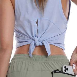 Camiseta sin mangas deportiva con abertura en la espalda, ropa de Yoga de secado rápido, chaleco holgado para correr y Fitness, camisetas sin mangas para mujer, camiseta sin mangas para Yoga - Product Image 3
