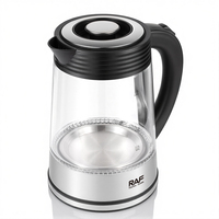 Bouilloire électrique en verre pour cuisine électrique 2L avec lumière LED