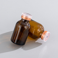 Amber 50ml botol botol kaca injeksi steril farmasi dengan tabung farmasi karet kaca berbentuk