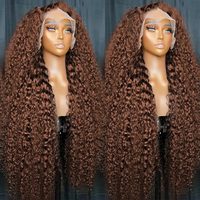Perruques en cheveux humains bruts indiens, sans colle, avec dentelle frontale, coupe pixie bouclée, alignées aux cuticules, vente en gros