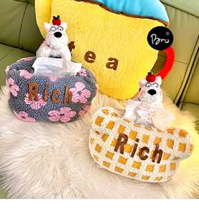 Scatola Portafazzoletti in Peluche a Forma di West Highland, Contenitore Personalizzato di Alta Qualità per Casa e Camera da Letto - Product Image 4