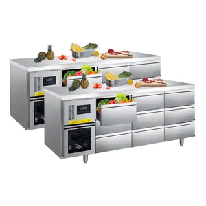 Stainless Steel 4 Doors Kitchen Refrigerator Easy To Clean Improve Work Efficiency School And Factory Canteen Chest Freezers